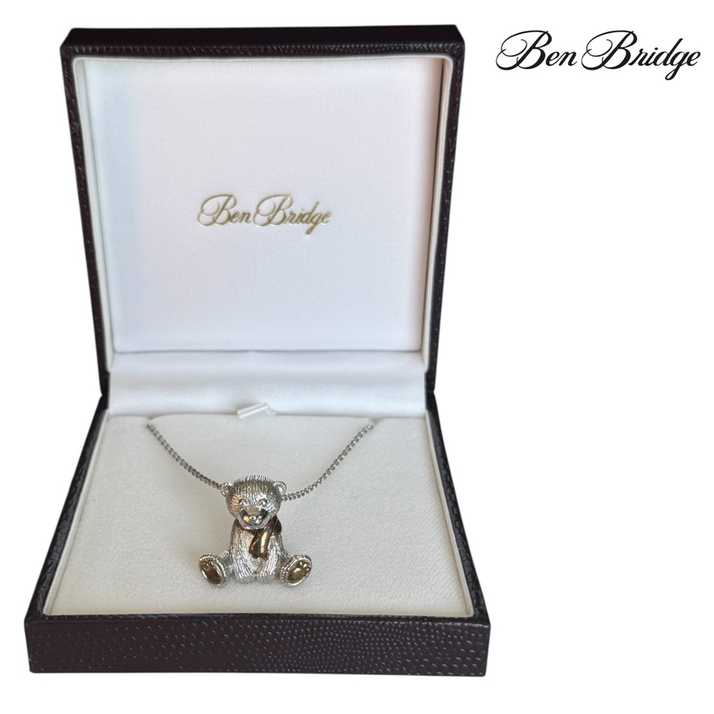 🛍️SALE🛍️ Ben Bridge Silver 925 Teddy Bear Pendant Necklace